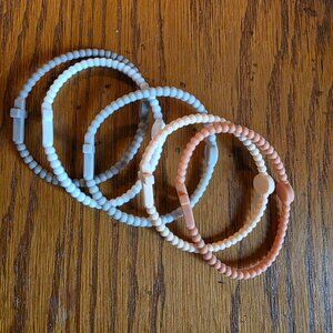 Bracelet Religious Silicone 5 Pack Stretchy Large Bracelet pastel colors